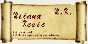 Milana Kesić vizit kartica